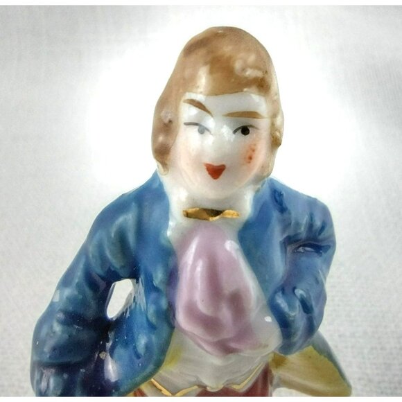 Colonial Noble Man Vintage Occupied Japan Hand Painted 3 Inch Statue - Picture 4 of 12